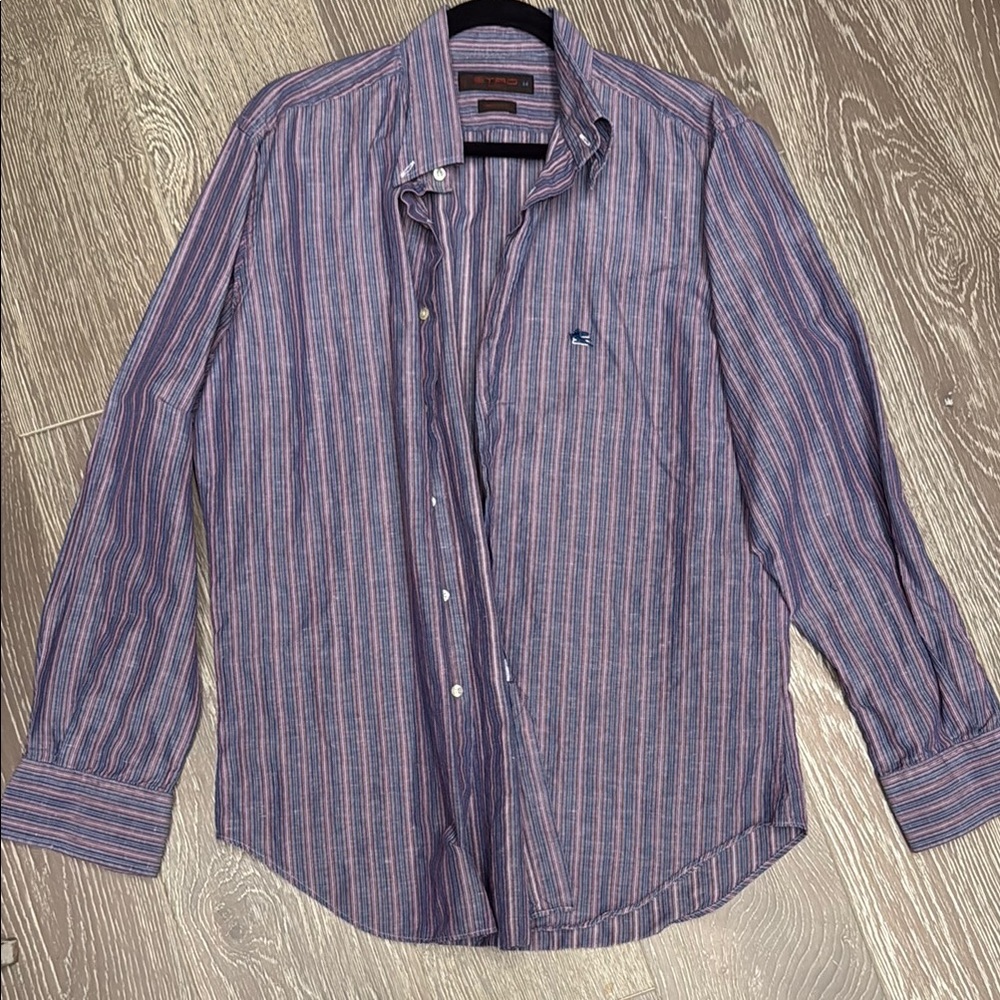 Men's Striped Shirt - Blue and Red